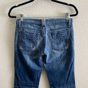 Y2K VTG Joe's Jeans Boot Cut Flare Medium Wash Low Rise Jeans Distressed 26 x 33